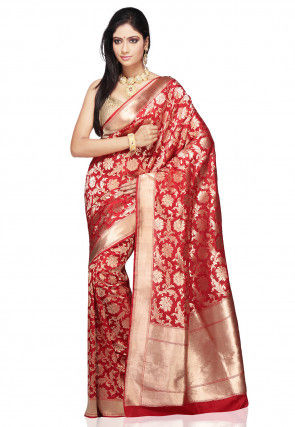 Banarasi Pure Handloom Silk Saree in Red
