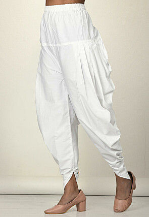 Soid Color Satin Dhoti Salwar in Red