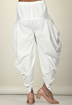 Soid Color Satin Dhoti Salwar in Red