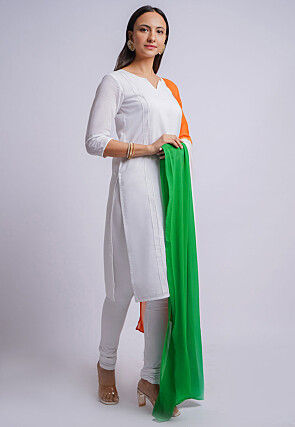 Soild Color Cotton Straight Suit in White