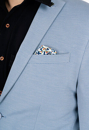 Solid Color Acrylic Blazer in Sky Blue