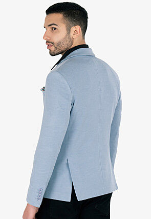 Solid Color Acrylic Blazer in Sky Blue