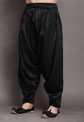 Solid Color Art Silk Asymmetric Kurta Set in Purple