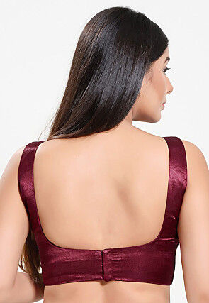 Solid Color Art Silk Blouse in Maroon
