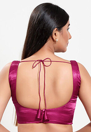 Solid Color Art Silk Blouse in Pink