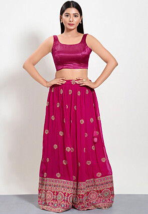 Solid Color Art Silk Blouse in Pink