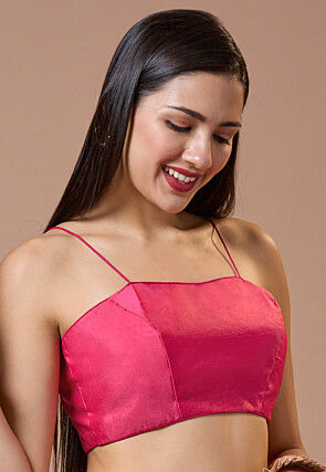 Solid Color Art Silk Blouse in Pink