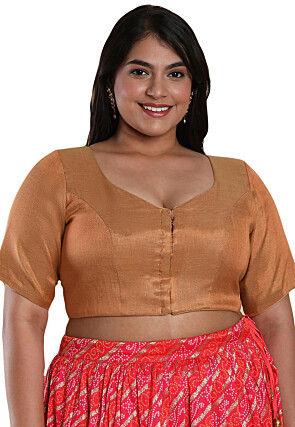 Solid Color Art Silk Blouse in Rose Gold