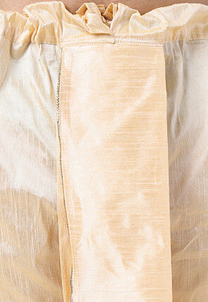 Solid Color Art Silk Dhoti Pant in Light Beige
