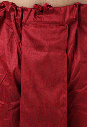 Solid Color Art Silk Dhoti Pant in Maroon