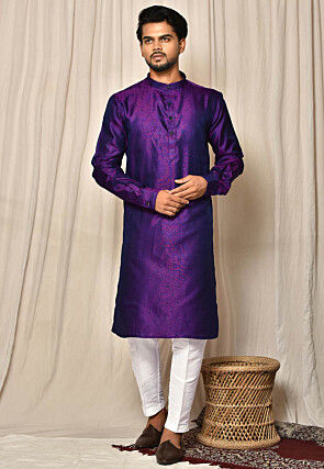 Buy Solid Color Modal Silk Kurta Set in Olive Green Online : MTX2293 ...