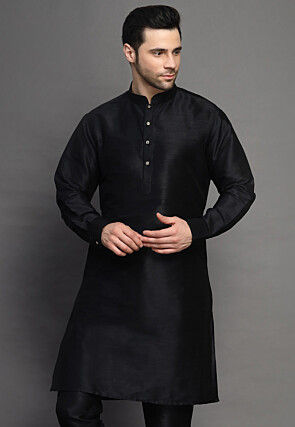 Punjabi kurta black colour top