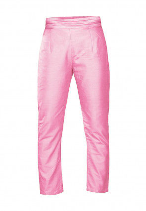 Solid Color Art Silk Pant in Pink