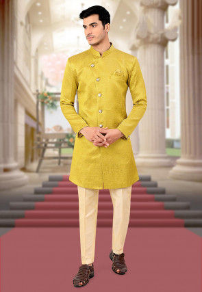 Yellow sherwani cheap