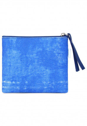 Solid Color Canvas Coin Pouch in Blue