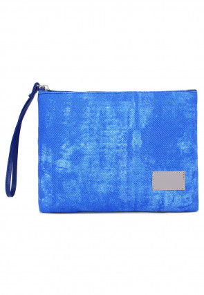 Solid Color Canvas Wristlet in Shaded Blue