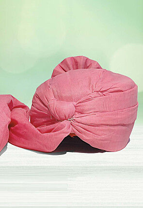 Solid Color Chanderi Cotton Kids Turban in Light Peach