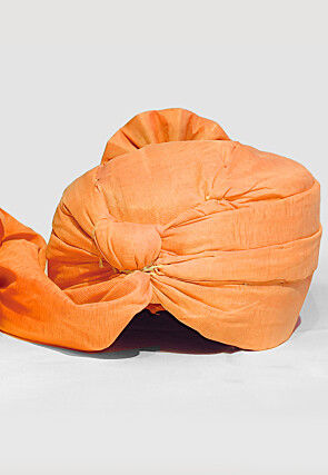 Solid Color Chanderi Cotton Turban in Mustard