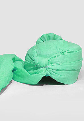 Solid Color Chanderi Cotton Turban in Sea Green