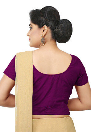 Solid Color Cotton Blouse in Magenta