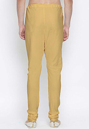 Solid Color Cotton Churidar in Beige