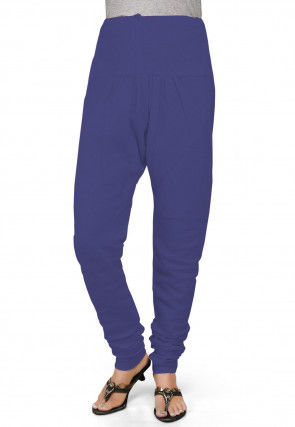 Solid Color Cotton Churidar in Blue