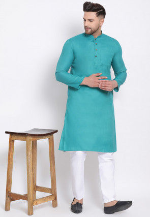 Solid Color Cotton Churidar in White