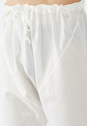 Solid Color Cotton Churidar in White