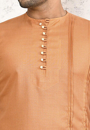 Solid Color Cotton Co Ord Set in Orange