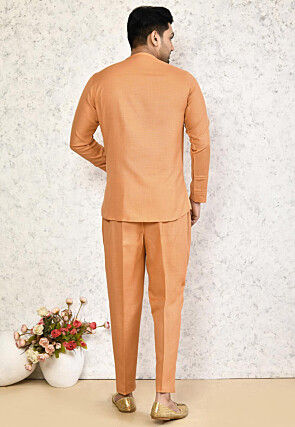 Solid Color Cotton Co Ord Set in Orange