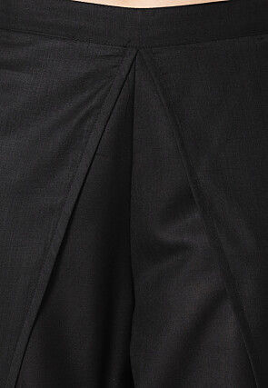 Solid Color Cotton Dhoti in Black
