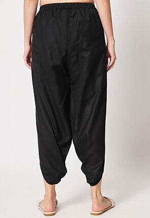 Solid Color Cotton Dhoti in Black