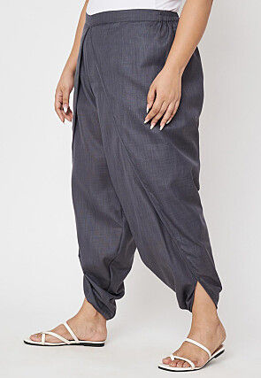 Solid Color Cotton Flex Dhoti Pant in Grey