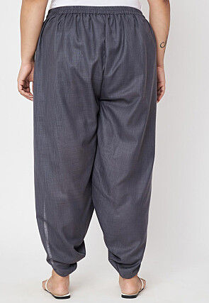 Solid Color Cotton Flex Dhoti Pant in Grey