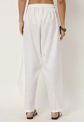 Solid Color Cotton Flex Pant in White