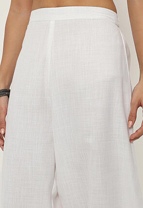 Solid Color Cotton Flex Pant in White