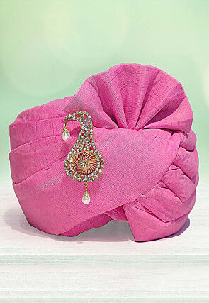 Solid Color Cotton Kids Turban in Pink