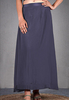 Solid Color Crepe Petticoat in Dark Grey