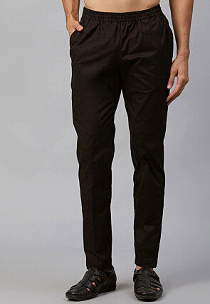 Solid Color Cotton Pajama in Black