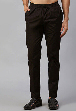 Solid Color Cotton Pajama in Black