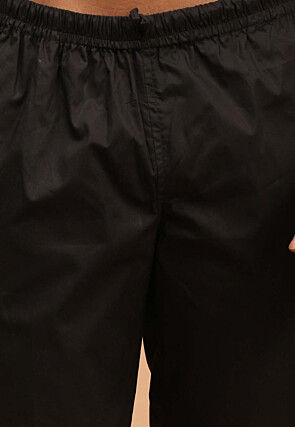 Solid Color Cotton Pajama in Black