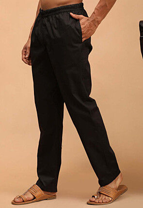 Solid Color Cotton Pajama in Black