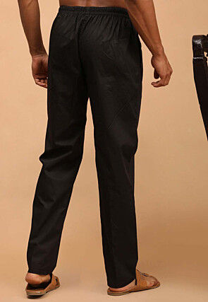 Solid Color Cotton Pajama in Black