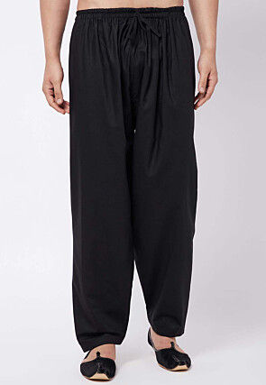 Solid Color Cotton Pajama in Black
