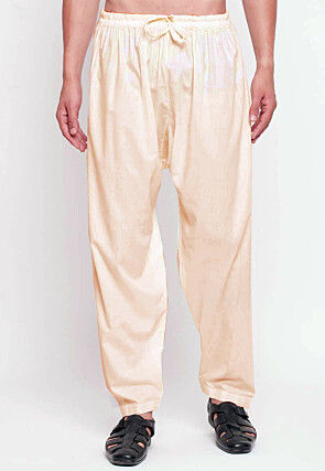Solid Color Cotton Pajama in Cream