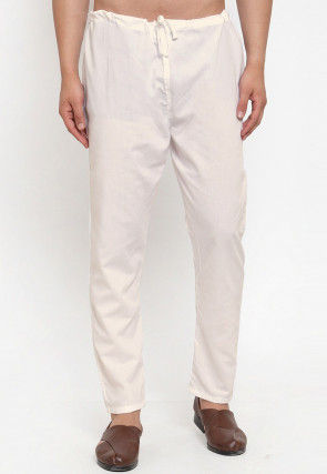 Solid Color Cotton Pajama in White