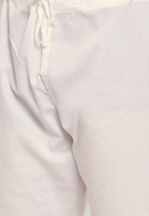 Solid Color Cotton Pajama in White