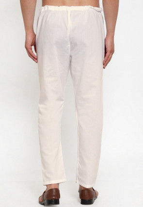 Solid Color Cotton Pajama in White