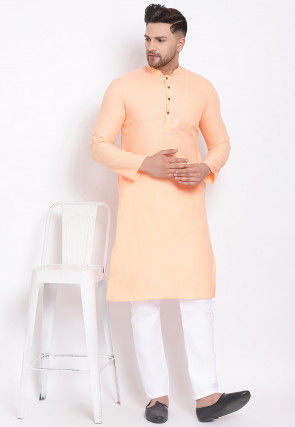 Solid Color Cotton Pajama in White