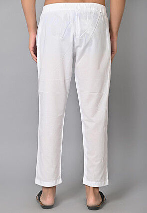 Solid Color Cotton Pajama in White